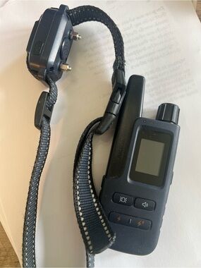 Black Remote Dog Training Collar and Handheld Transmitter